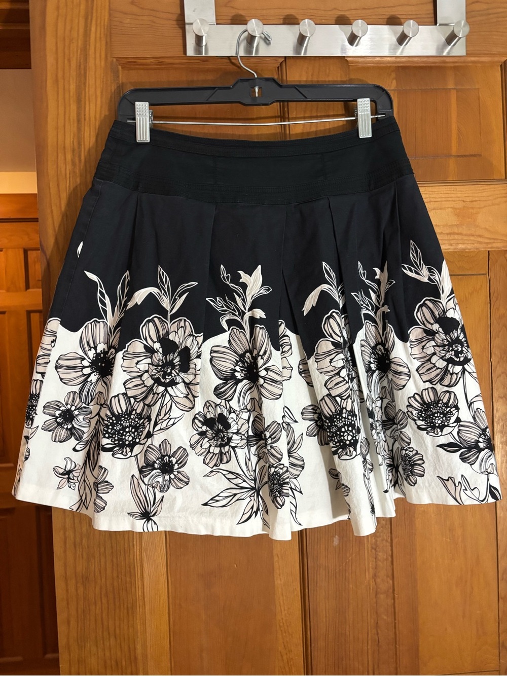 Karen Millen Black and White Floral Circle Skirt